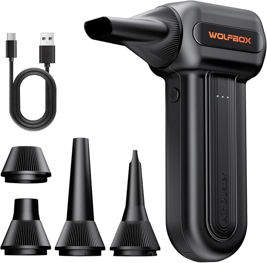 WOLFBOX MF60 Compressed Air Duster, 3-Speed Adjustable, Electric, Cordless | Amazon (US)