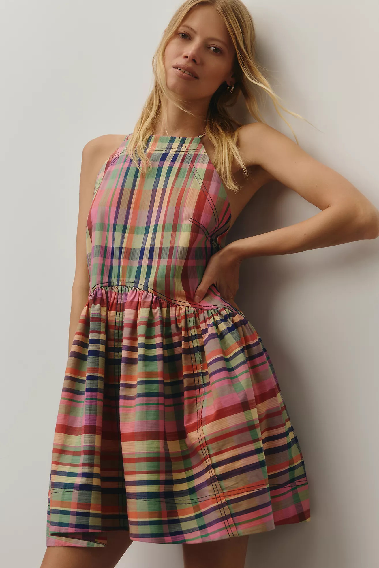 Pilcro Sleeveless Flounce Mini Dress | Anthropologie (US)