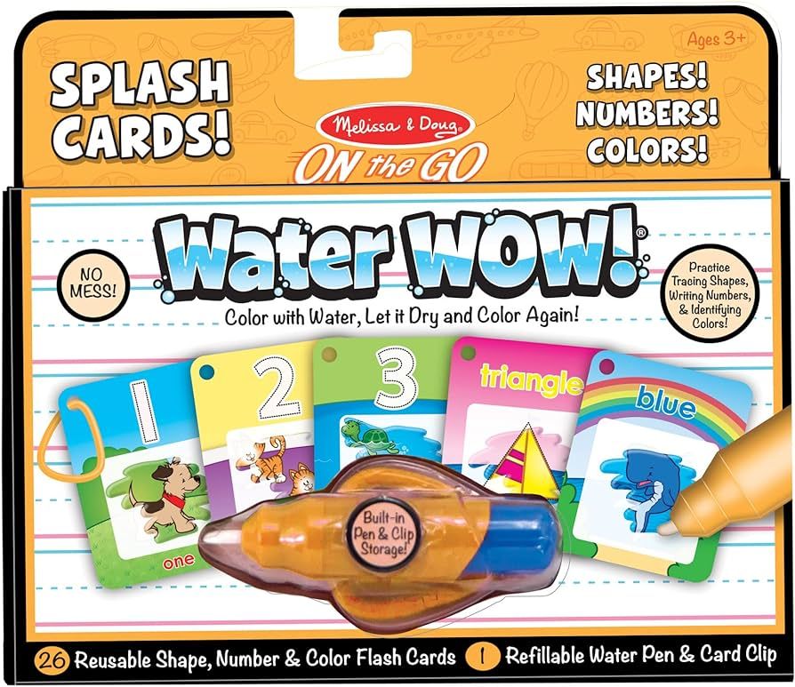 Melissa & Doug On the Go Water Wow! Reusable Water-Reveal Cards - Shapes, Numbers, Colors - Party... | Amazon (US)