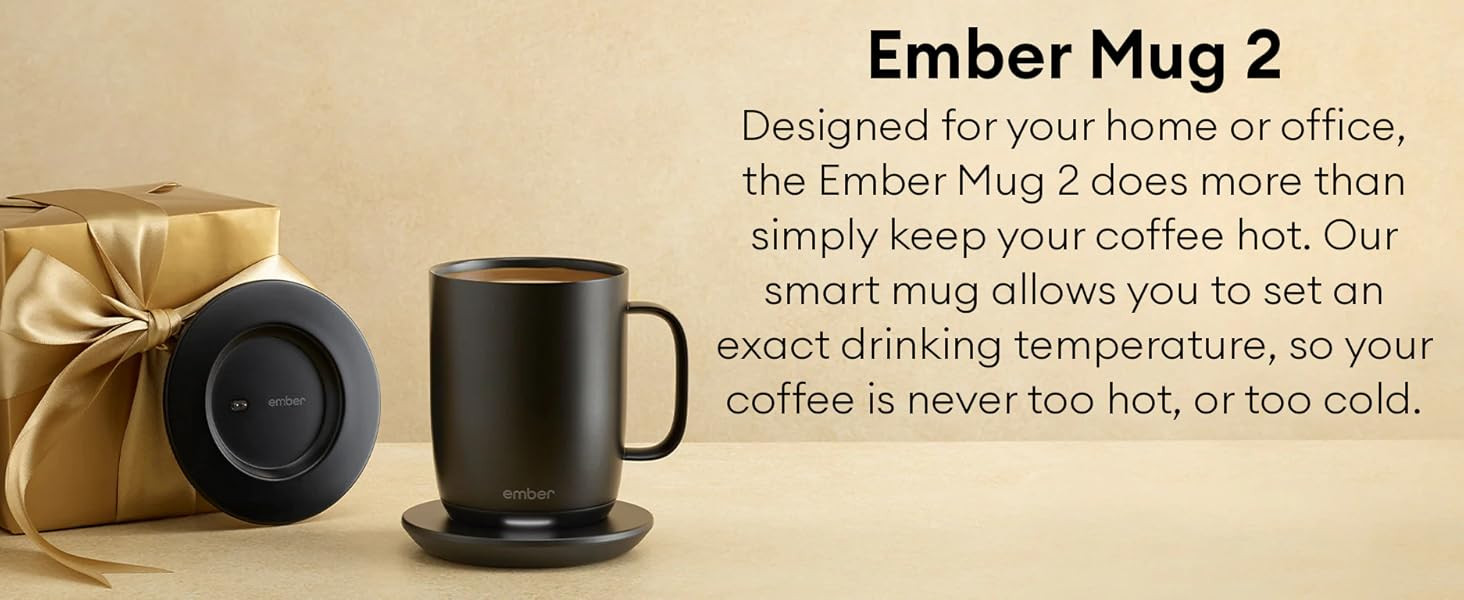 Ember Temperature Control Smart Mug 2, 10oz White, App Controlled Heated Coffee Cup | Double Your Battery Life When You Pair Mug with an Ember Sliding Lid and Signature Series Microfiber Cloth | Amazon (US)