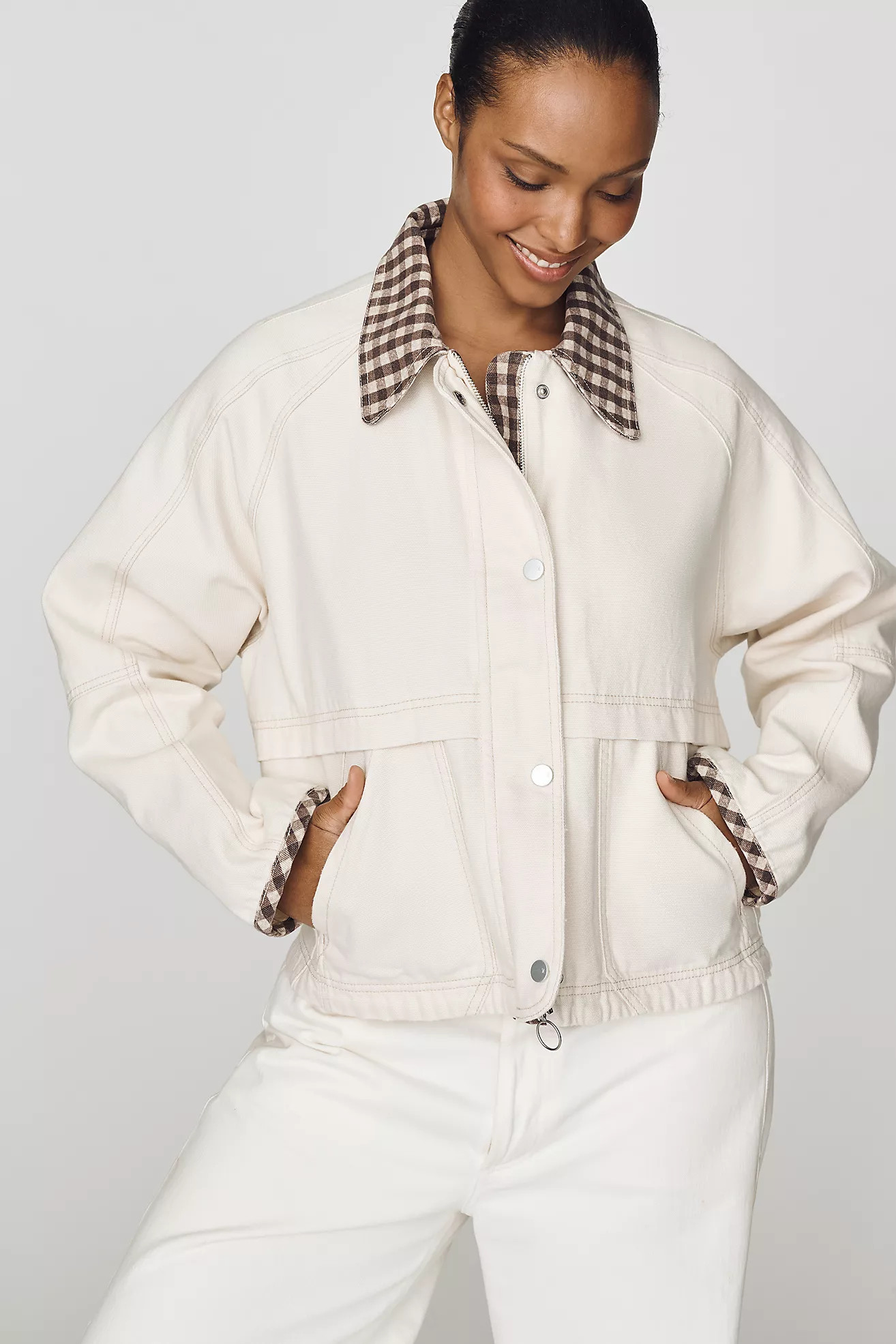 Lexie Cropped Workwear Jacket by Pilcro | Anthropologie (US)