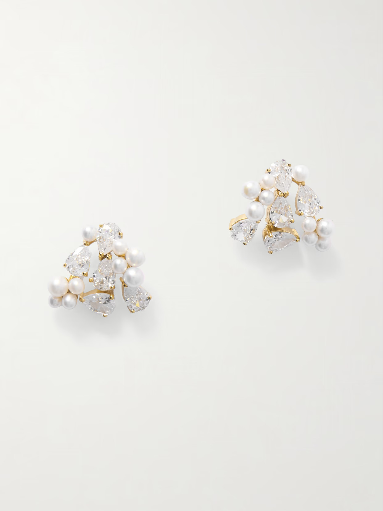 Completedworks - Gold-plated Recycled Silver, Cubic Zirconia And Pearl Earrings - One size | NET-A-PORTER (US)