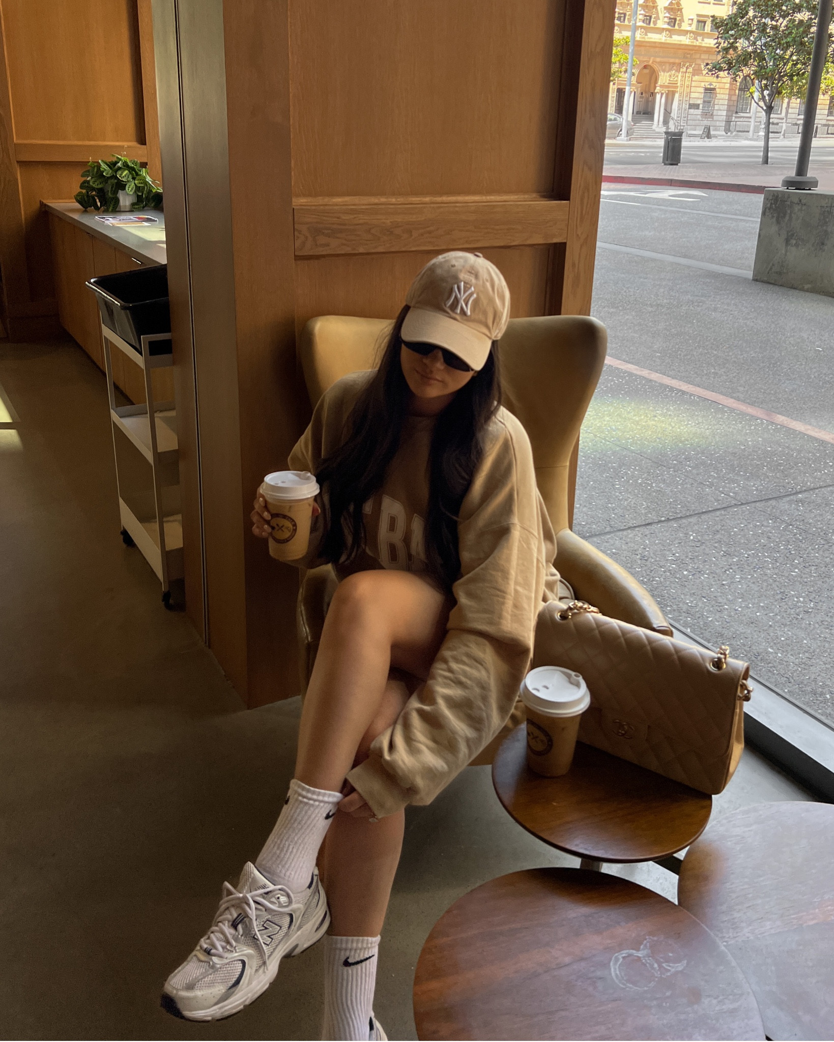 Cozy coffee outfit, oversized sweatshirt, sneaker outfit, new balance sneakers 

#LTKstyletip #LTKshoecrush #LTKSeasonal