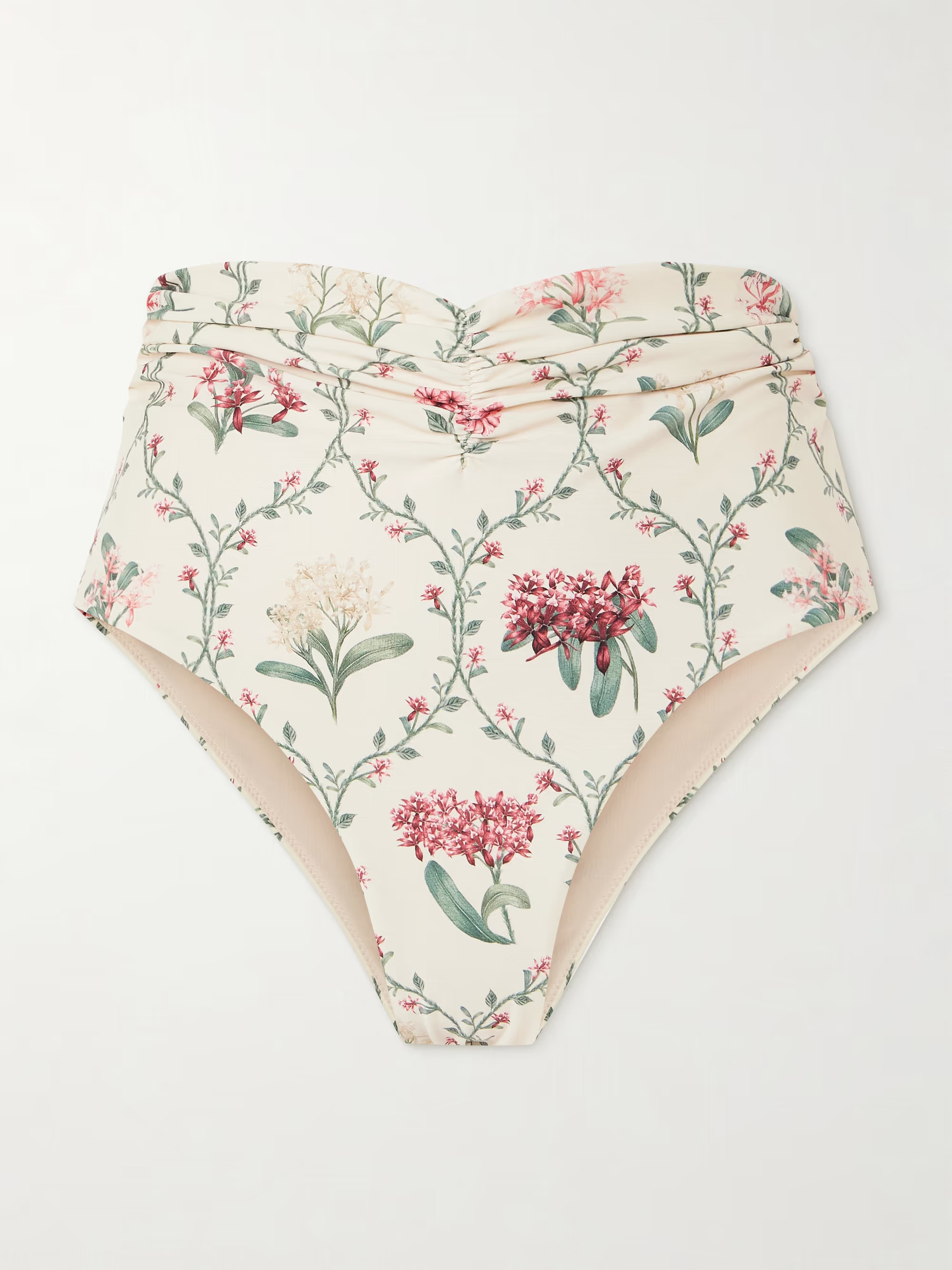 Vaiven Orquidea ruched floral-print recycled bikini briefs | NET-A-PORTER (US)