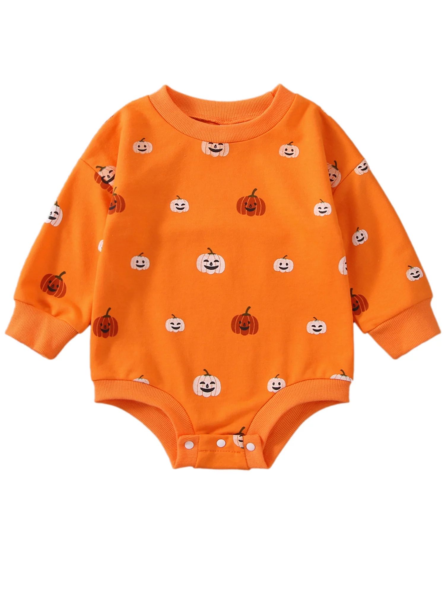 Newborn Baby Halloween Outfit Long Sleeve Pumpkin Romper Sweatshirt PIE KINDA GUY Onesie Bodysuit... | Walmart (US)