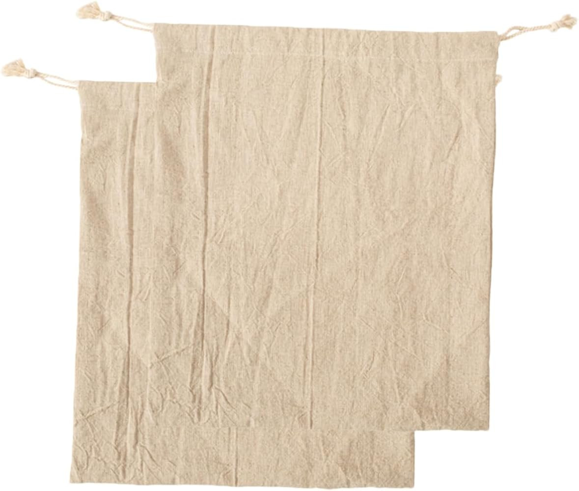 2Pcs Linen Bread Storage Bags Drawstring Bread Bags Sourdough Baking and Pastry for Freshness and... | Amazon (US)