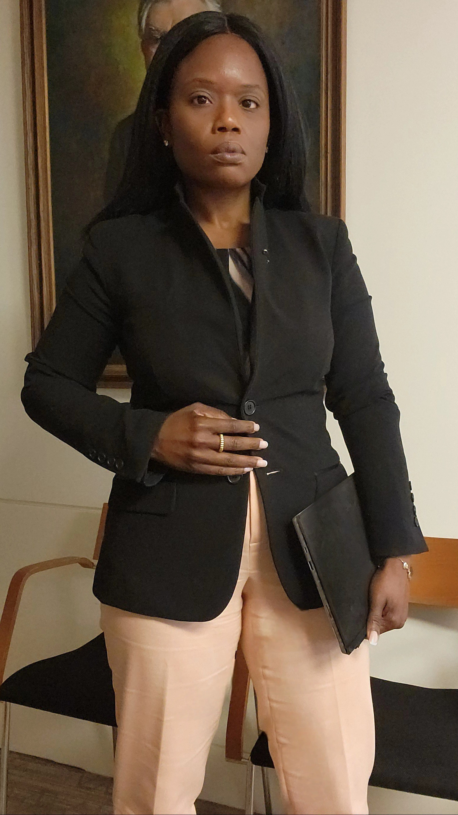 corporate ootd, Talbots straight leg ankle pants, Calvin Klein pattern shell top, black blazer, petite curvy, spring workwear

#LTKootd #LTKWorkwear #LTKPetite