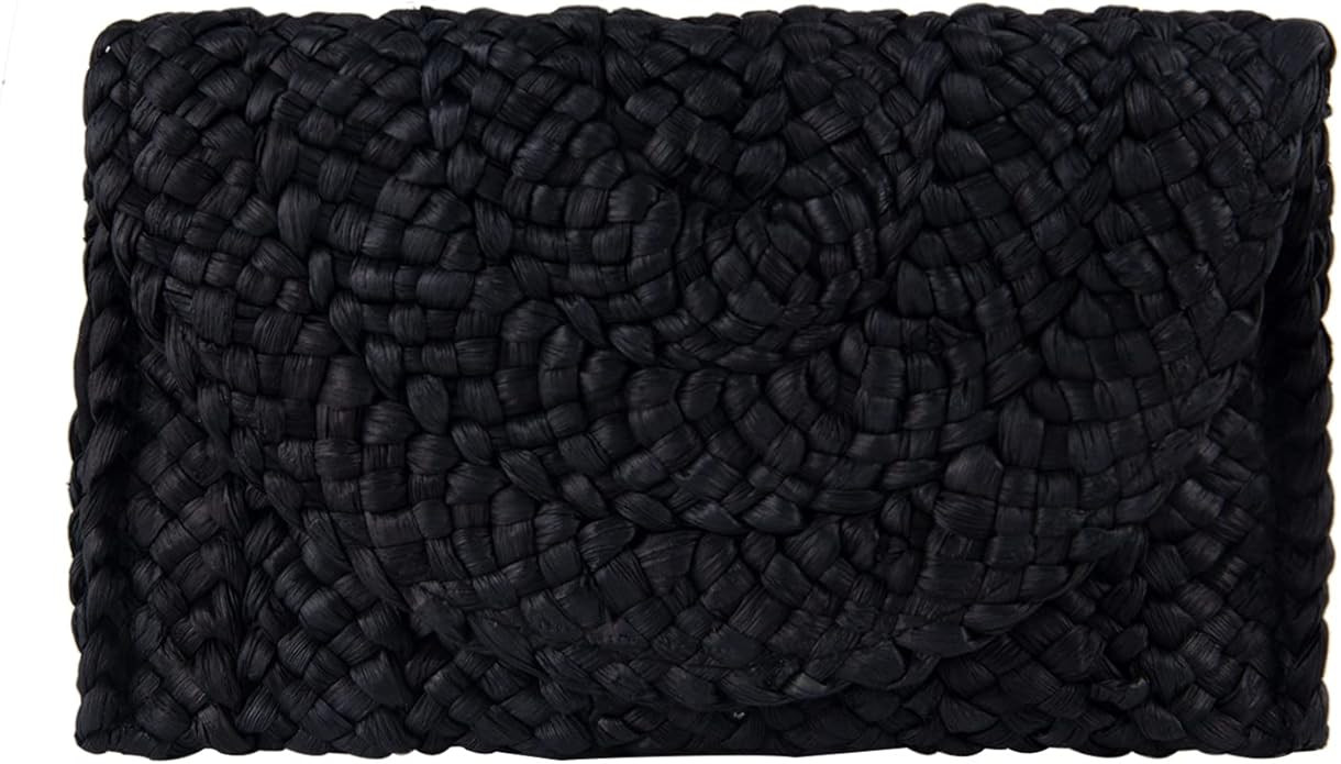 Kuang Womens Straw Clutch Purse Handbag Shoulder Clutch Envelope Wallet Beach Straw Purse for Lad... | Amazon (US)