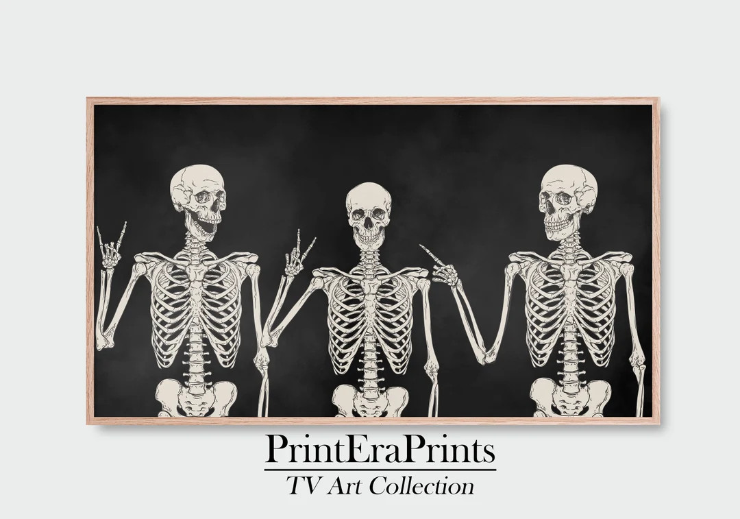 Halloween Art Frame TV, Funny Skeleton Print, Modern Digital Art for Any TV That Supports Art Mod... | Etsy (US)