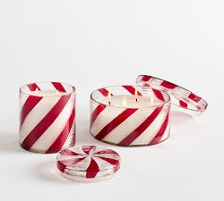 Frosted Peppermint Lidded Candle | Pottery Barn (US)