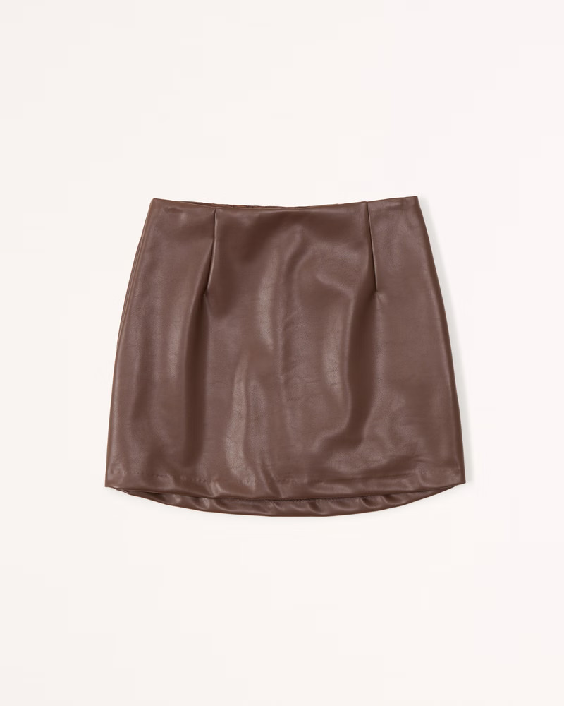 Vegan Leather Mini Skort | Abercrombie & Fitch (US)
