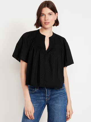 Flutter-Sleeve Swiss Dot Top | Old Navy (US)