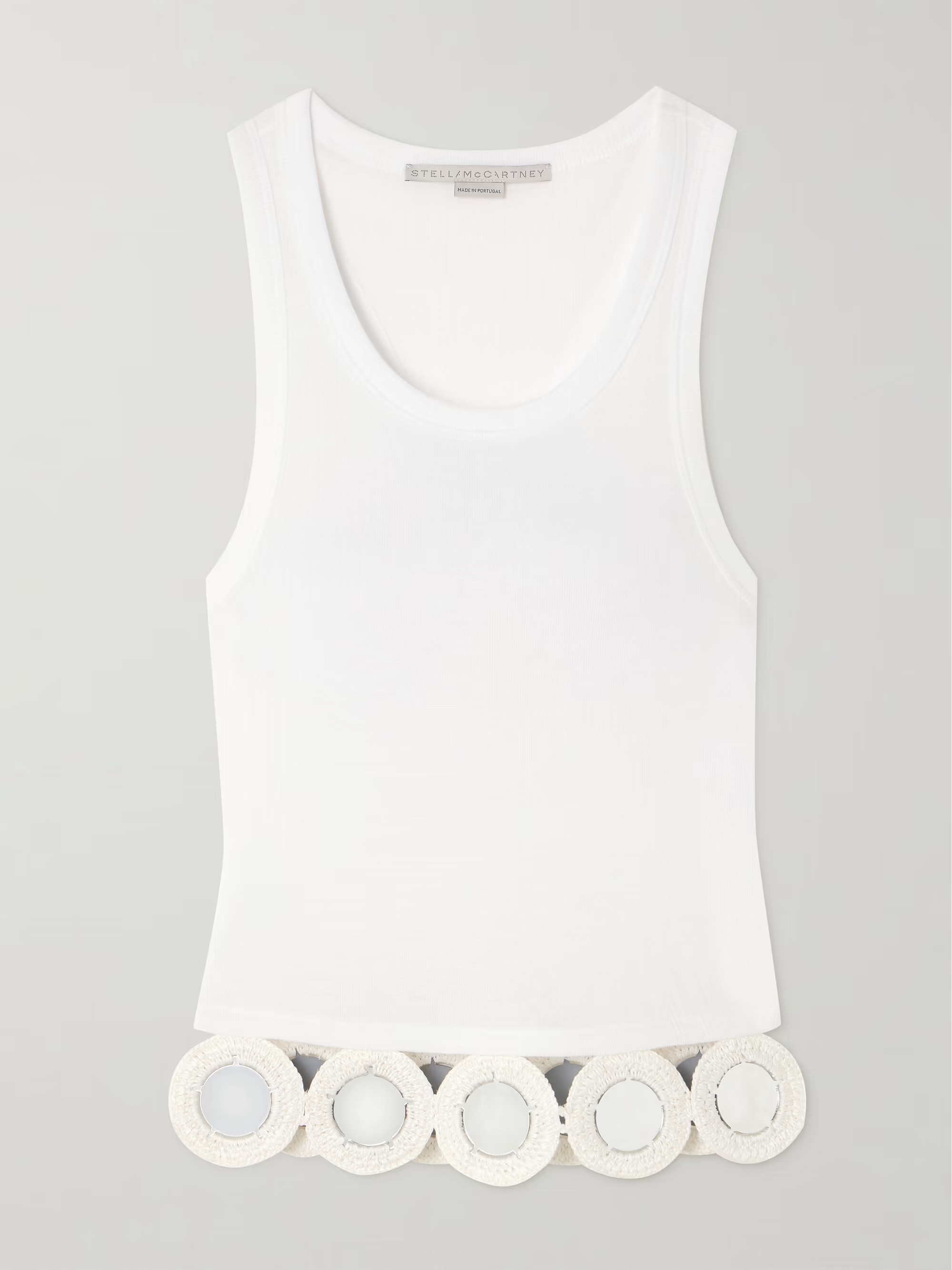 Embellished crochet-trimmed Lyocell and cotton-blend tank | NET-A-PORTER (US)