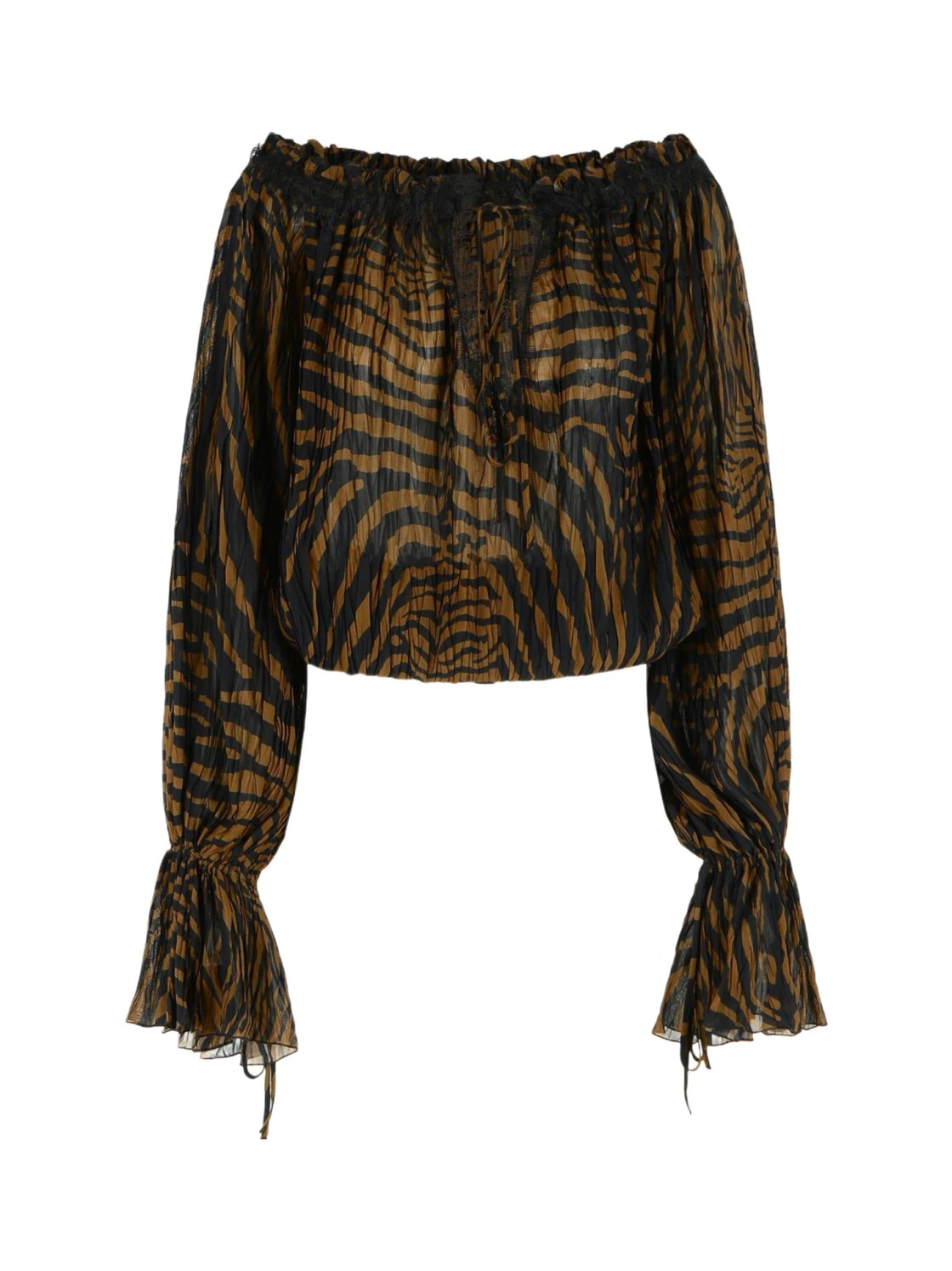 Blumarine Printed Off The Shoulder Top | Senser US