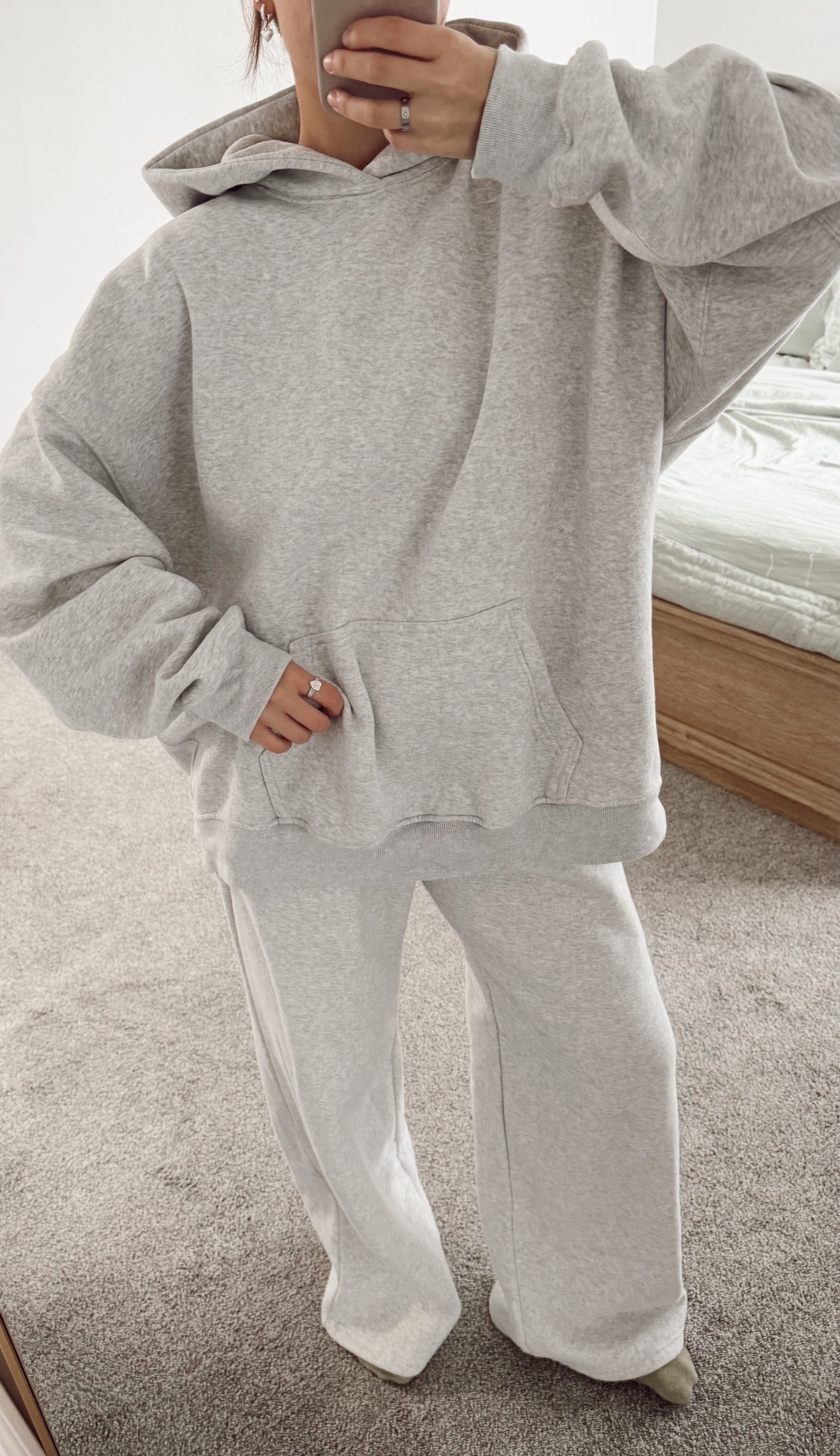 XL in hoodie, medium in bottoms 

#LTKGiftGuide #LTKHoliday #LTKFindsUnder100