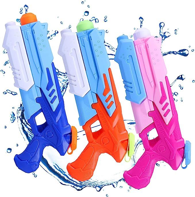 Water Guns for Kids,3 Pack Super Water Blaster 600CC Large Capacity Soaker Squirt Guns, Summer Sw... | Amazon (US)