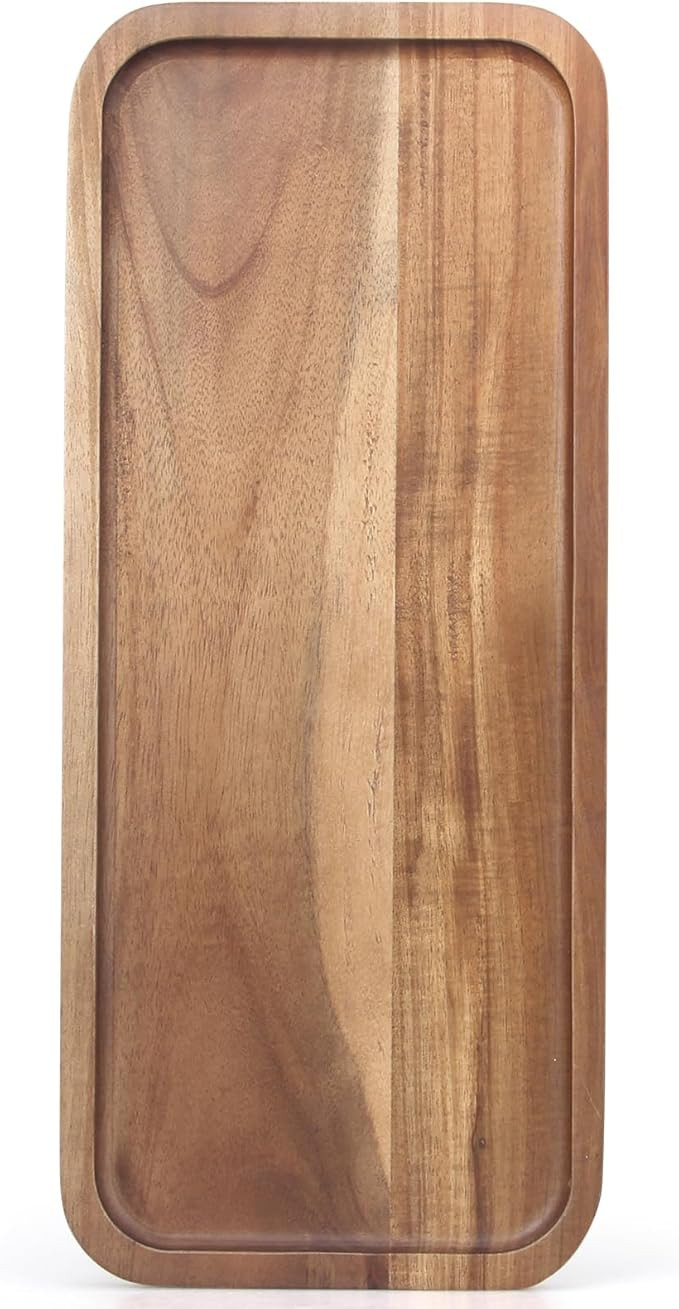 Wooden Serving Platters Acacia Long Charcuterie Boards Rectangle Wood Tray Home Decor Serving Che... | Amazon (US)