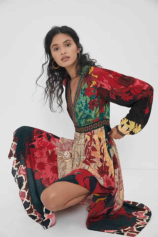 Contrast Maxi Dress | Anthropologie (US)