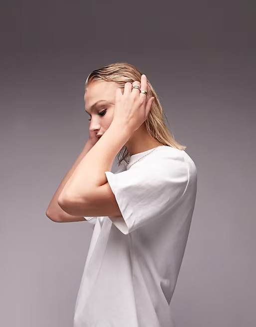 Topshop crew neck premium short sleeve tee in white | ASOS (Global)