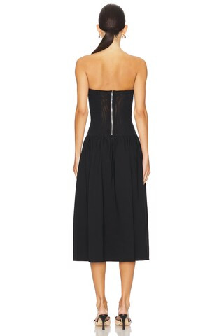 Strapless Corset Midi Dress in Black | Revolve Clothing (Global)