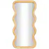 Litton Lane 20 in. W x 39 in. H Wavy Asymmetrical Framed Brown Wall Mirror with Dimensional Carved Frame 044186 | The Home Depot