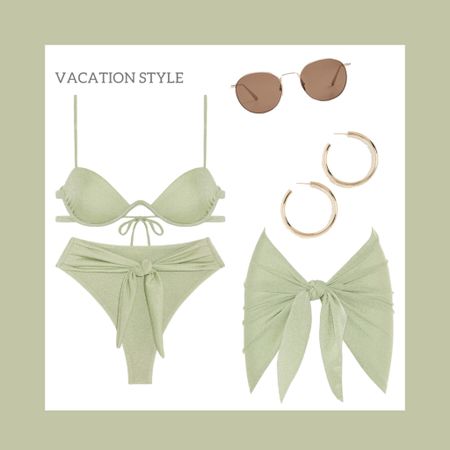 Obsessed with this high waisted bikini. Comes in so many colors and has a matching sarong 

Spring break, bathing suits, bikini set , montce swim, honeymoon style , resort wear, beach vacation style , bathing suit set , bathing suit with matching sarong , gold hoops , gold hoop earrings , round sunglasses , travel , resort wear 

#LTKSeasonal #LTKswim #LTKtravel