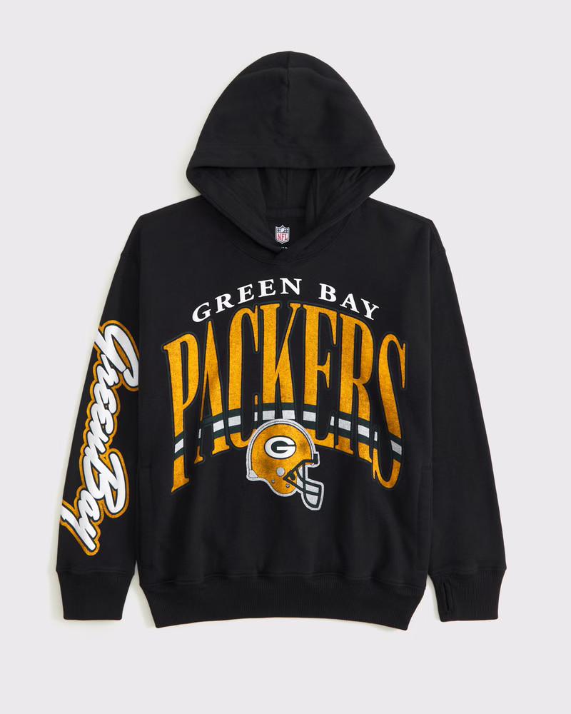 boys green bay packers graphic popover hoodie | boys tops | Abercrombie.com | Abercrombie & Fitch (US)