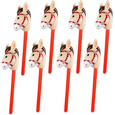 12 Pieces Inflatable Stick Horse for kids Horsehead Stick Balloon Cute Horse Sticks Inflatable Ho... | Amazon (US)