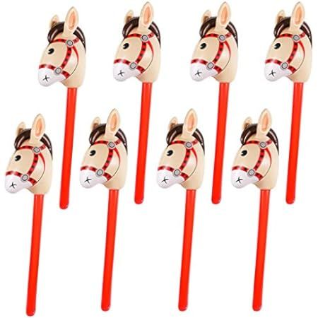 12 Pieces Inflatable Stick Horse for kids Horsehead Stick Balloon Cute Horse Sticks Inflatable Ho... | Amazon (US)