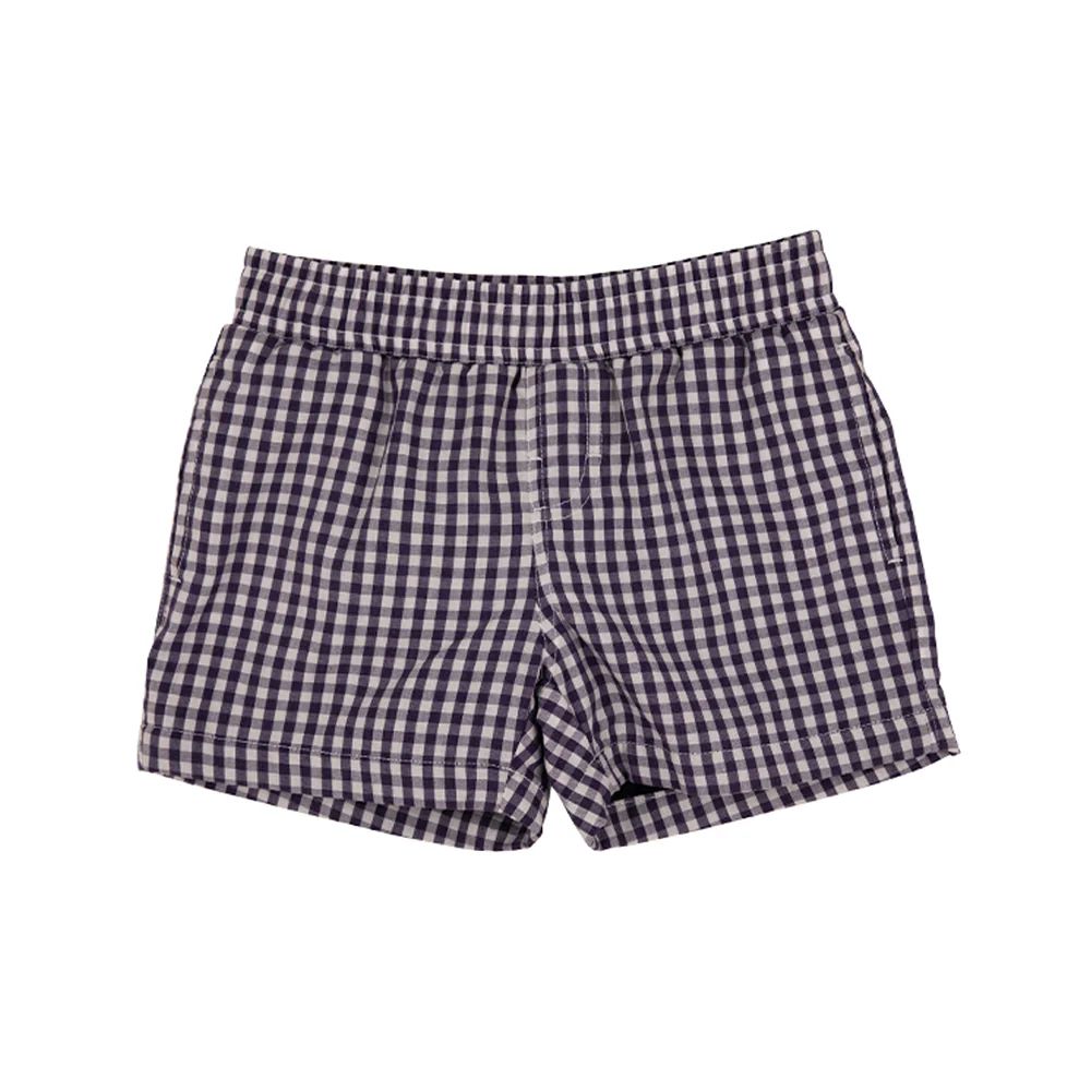 Sheffield Shorts - Nantucket Navy Gingham with Worth Avenue White Stork | The Beaufort Bonnet Company