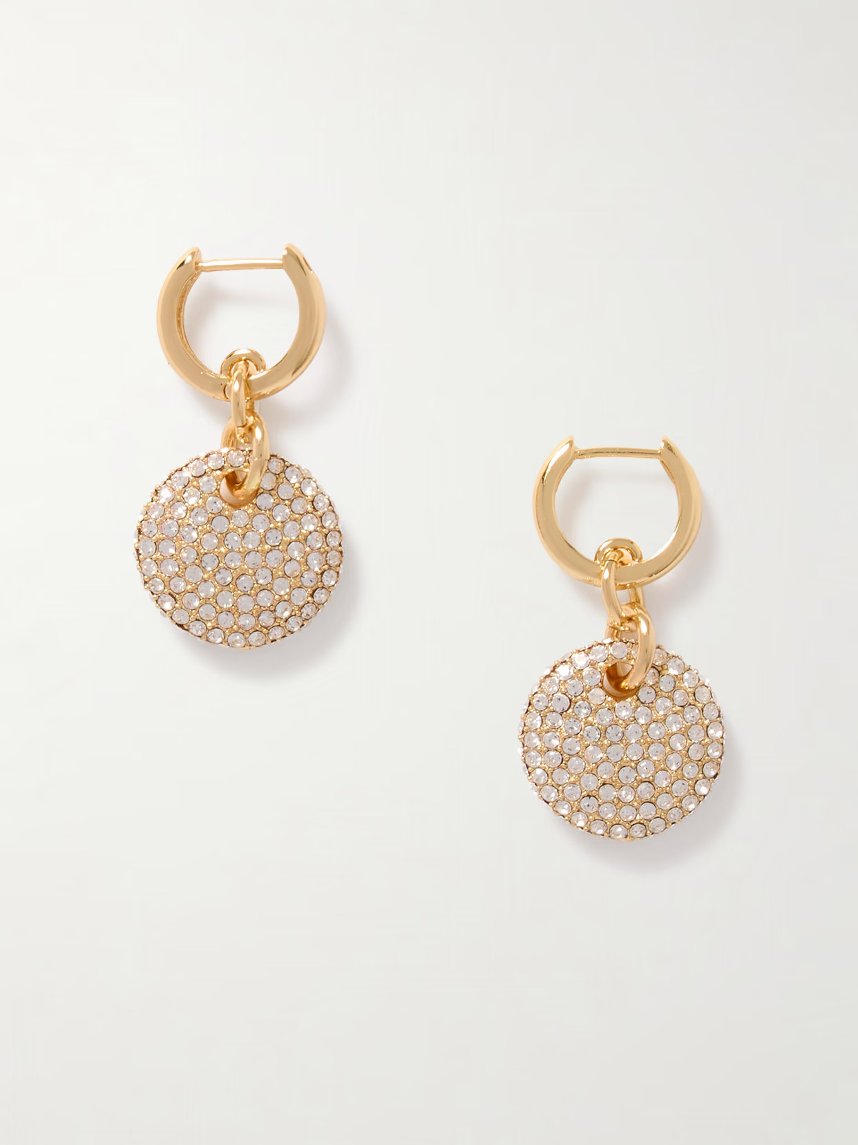 Roxanne Assoulin - The Pavé Lentil Gold-tone Crystal Hoop Earrings - One size | NET-A-PORTER (US)
