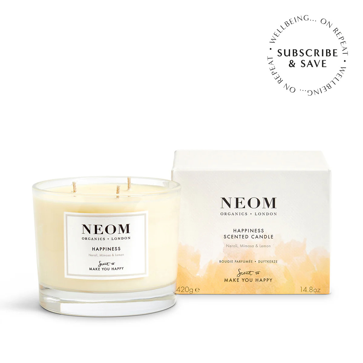 Happiness Scented Candle (3 Wick) | NEOM Organics