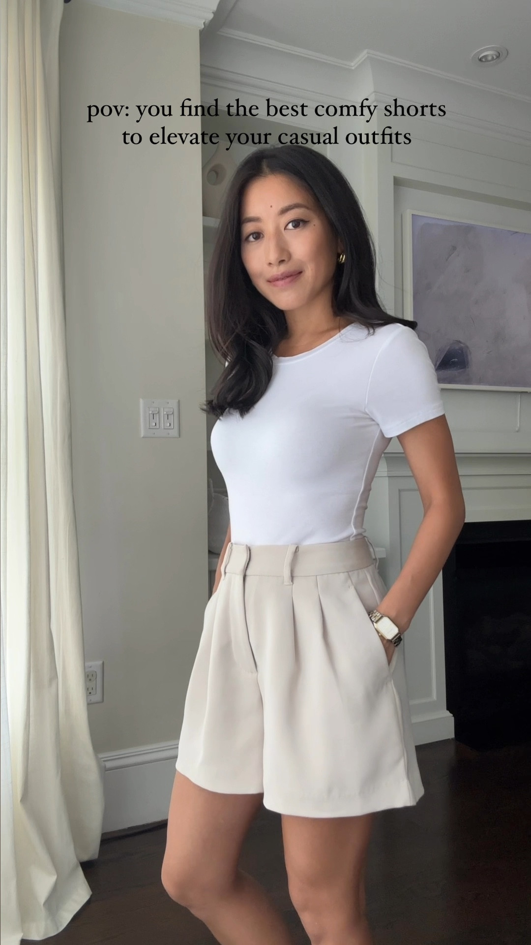 Quince crepe shorts size 0 - one of the best petite-friendly tailored shorts I’ve found. read my blog post for more notes!

wrinkle-resistant crepe fabric, stretch back, and the perfect length.

0 fits a little loose on me (I need to wear these belted) but is TTS compared to other brands. Size 0 measures 13” across the waist when lying flat and unstretched with a 10” rise and 4.5” inseam. 

#LTKstyletip #LTKfindsunder50