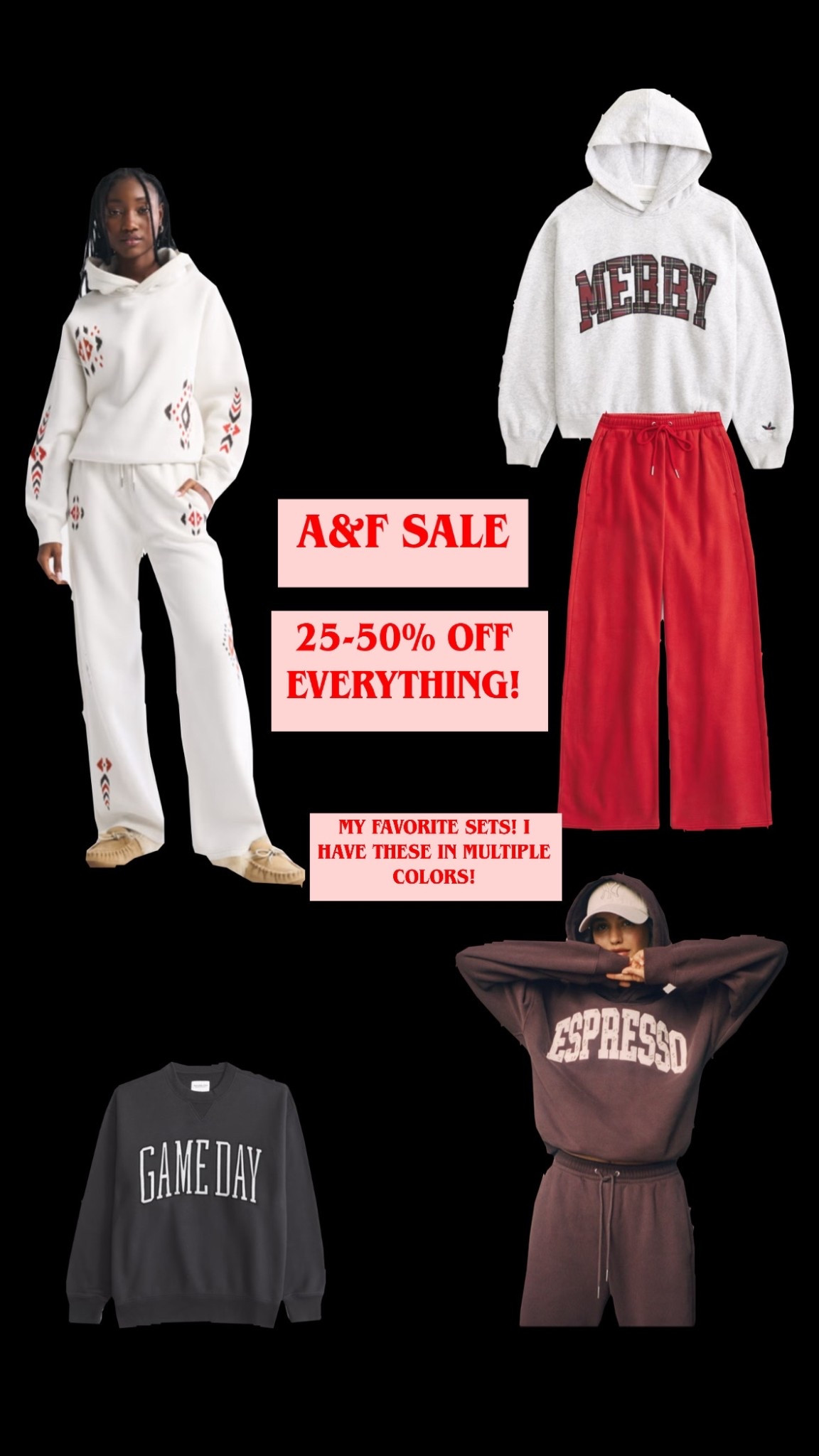 The perfect gift for the cozy girl! I live in these sets all winter! The sizes are already flying! 

Comfy
Sweatshirts 
Abercrombie 
Women’s gift guide 
Sweats 

#LTKGiftGuide #LTKSaleAlert #LTKCyberWeek