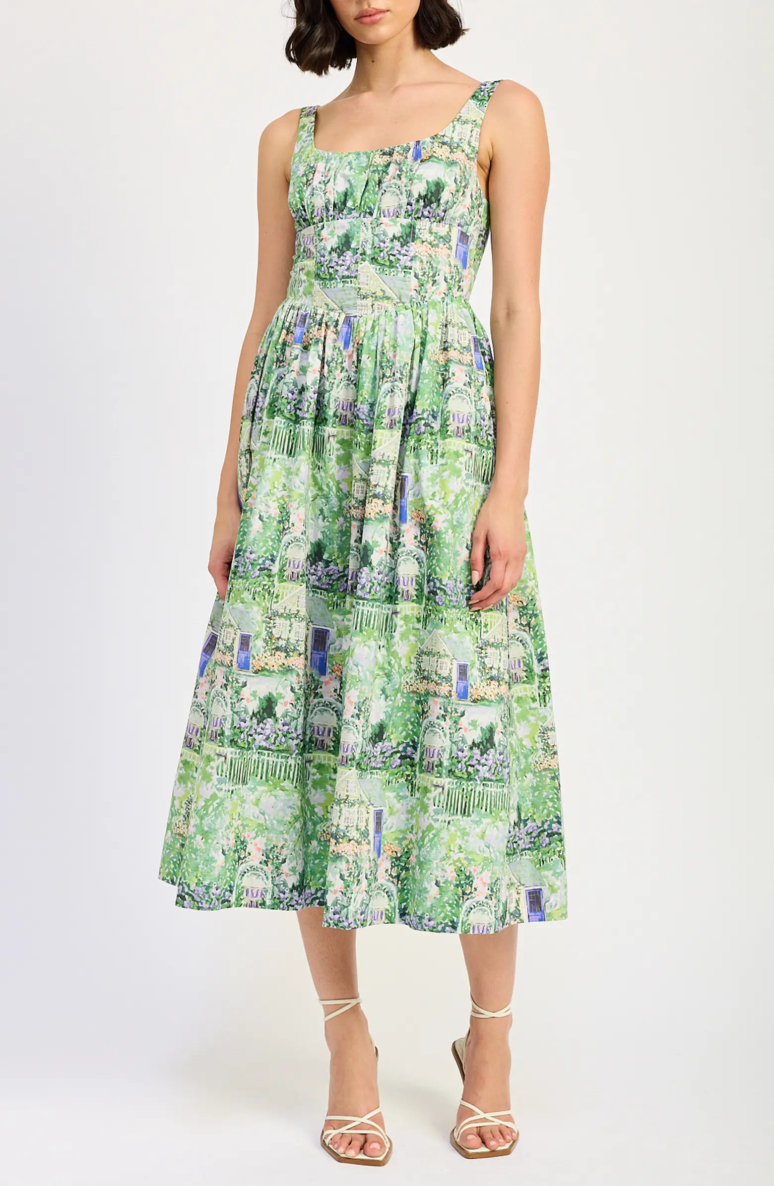 Molly Corset Cotton Midi Sundress | Nordstrom