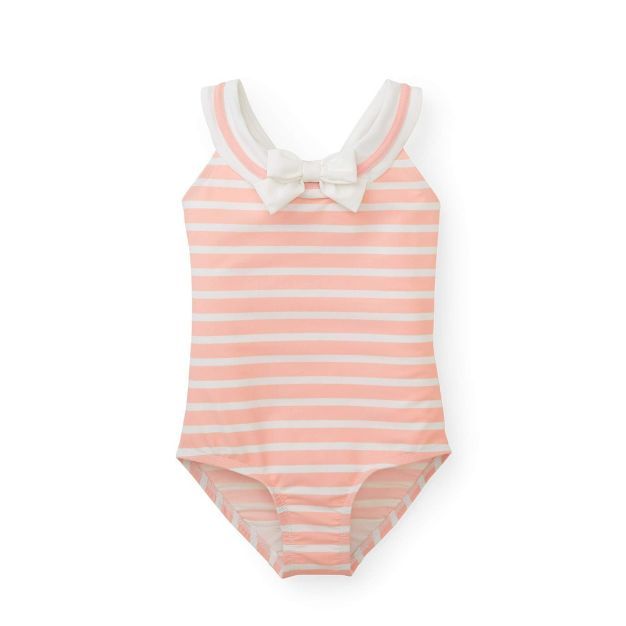 Hope & Henry Girls Pink and White Striped Onepiece Sailor Swimsuit Made with Recycled Fibers, Inf... | Target