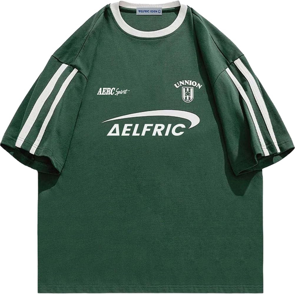 Aelfric Eden Mens Graphic Tees Oversized Womens T Shirt Contrast Color Vintage Racing Tee Streetw... | Amazon (US)