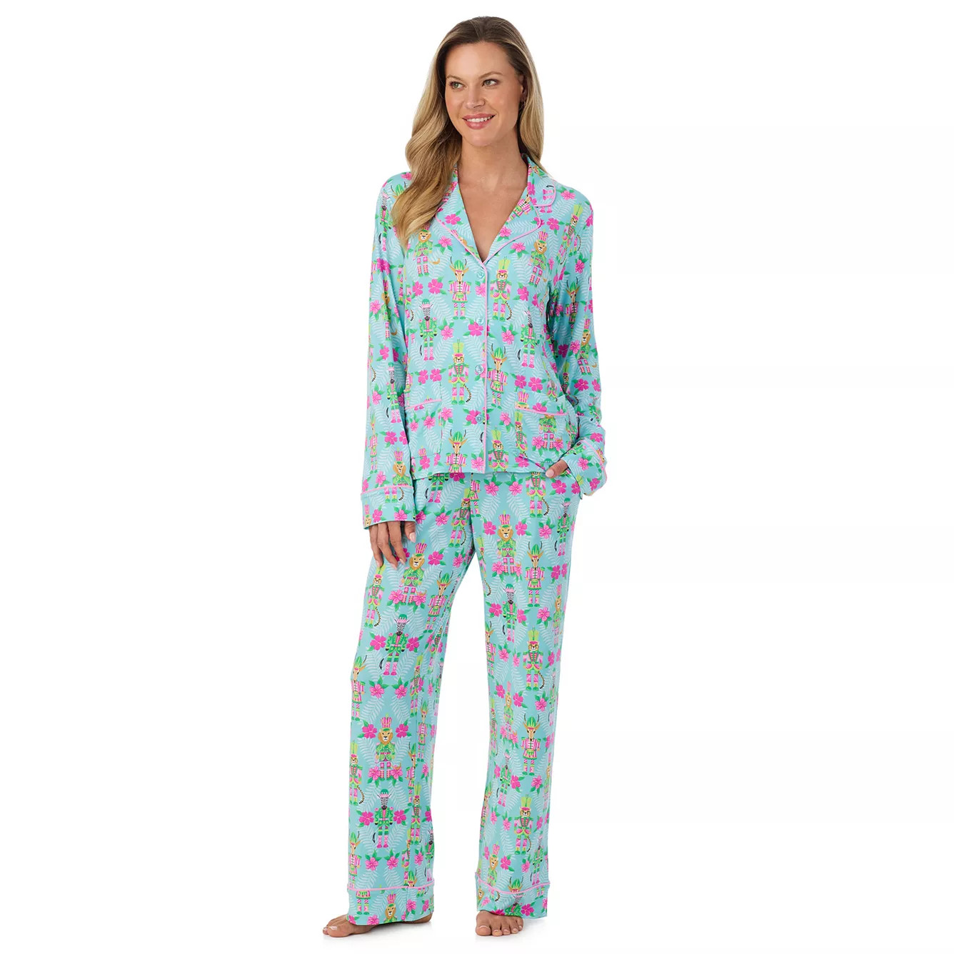 Women's Beauty Sleep Social Long Sleeve Pajama Top & Pajama Bottoms Set | Kohl's