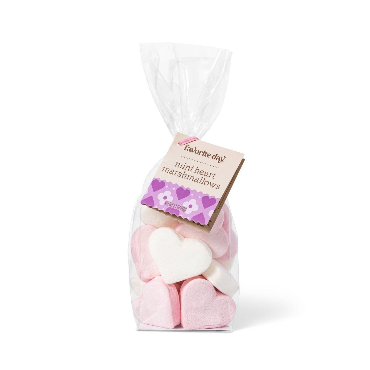 Valentine's Pink and White Mini Heart Marshmallows Bag - 2.1oz - Favorite Day™ | Target