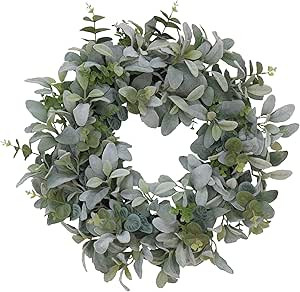 Puleo International 22" Artificial Flocked Lambs Ear Wreath | Amazon (US)