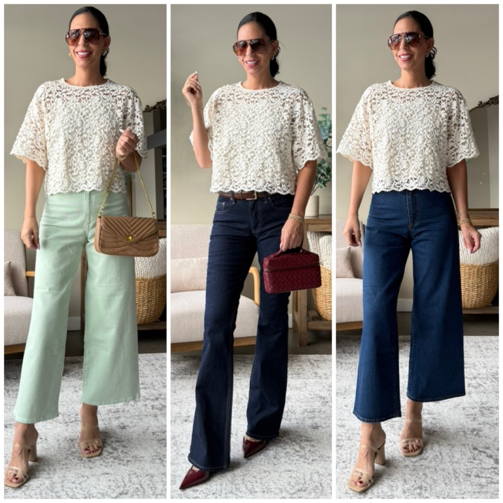 Abercrombie Bootcut Denim 
Wearing a size 26 long 
Target Lace Top- small 
Amazon Designer look for less bag 
Zara heels that are insanely comfortable 
Target pants - sized up to a 4 

#LTKU #LTKFindsUnder100 #LTKShoeCrush

#LTKU #LTKFindsUnder50 #LTKShoeCrush