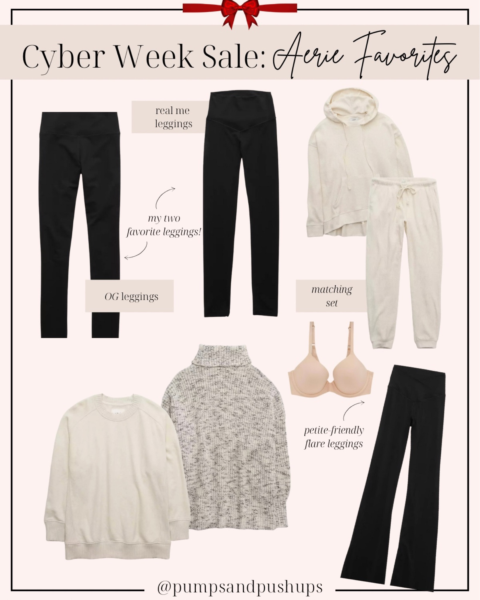 Aerie cyberweek sale picks 

Leggings and pants: xs short
Sweatshirts and sweaters xxs 

#LTKsalealert #LTKCyberweek