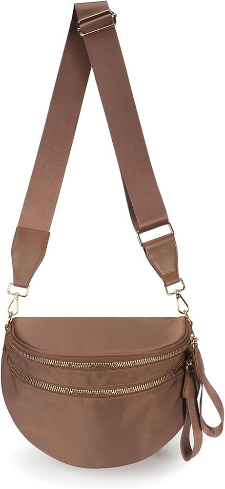 Pure Colour Crossbody Bag Bum Bag for Women,Spacious Purse Fanny Packs Belt Bag,Oversized Bum Bag... | Amazon (US)