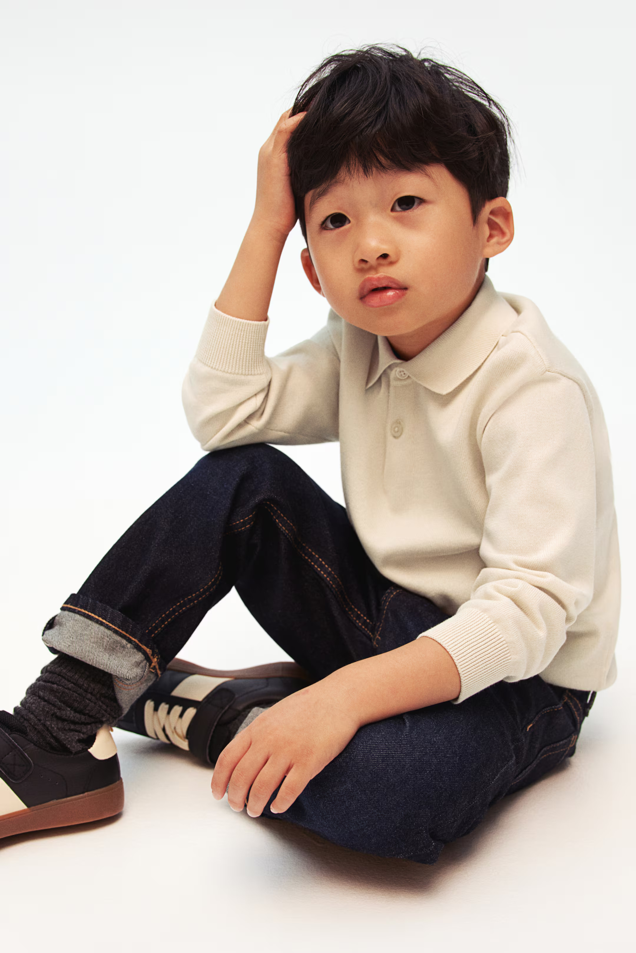 Fine-knit polo shirt - Cream - Kids | H&M US | H&M (US + CA)