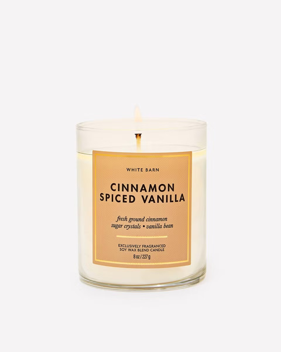 Cinnamon Spiced Vanilla Single Wick Candle | Bath & Body Works