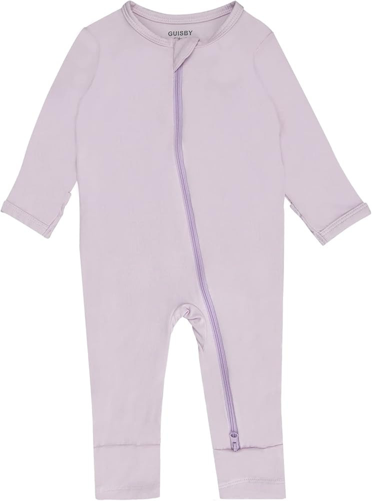 GUISBY Baby Footless Rompers, Rayon Pajamas 2 Way Zipper with Long Sleeve Sleeper | Amazon (US)