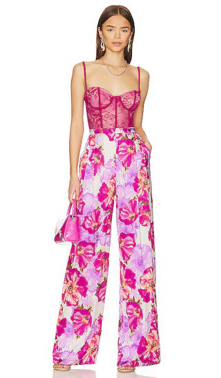 Tink Jumpsuit in Magenta Poppy | Revolve Clothing (Global)