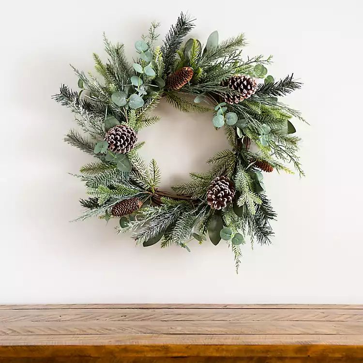 New!Frosted Pine Cone and Eucalyptus Wreath | Kirkland's Home