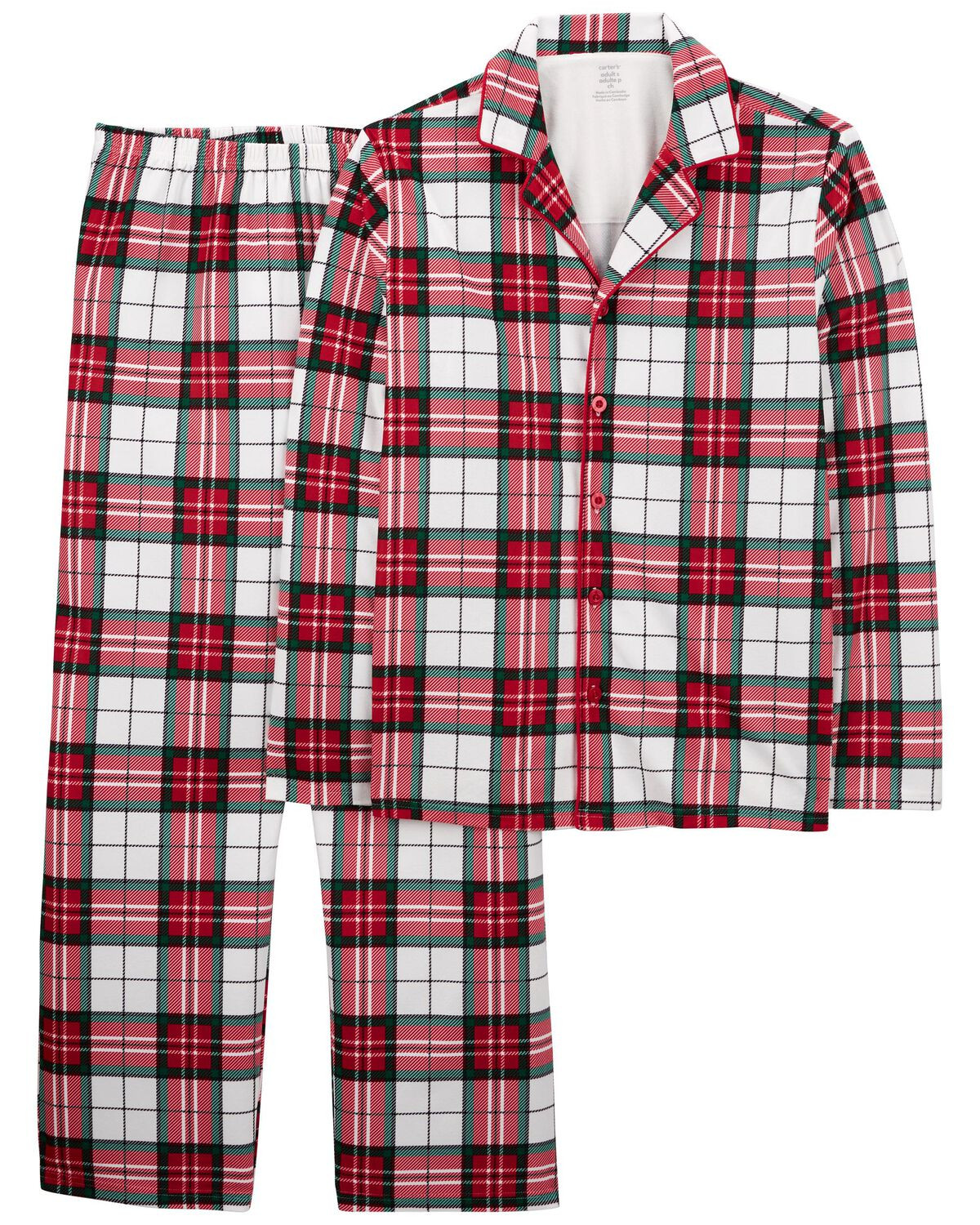 Adult 2-Piece Plaid Fleece Coat Style Pajamas - Carter's | Carter's | Carter's Inc