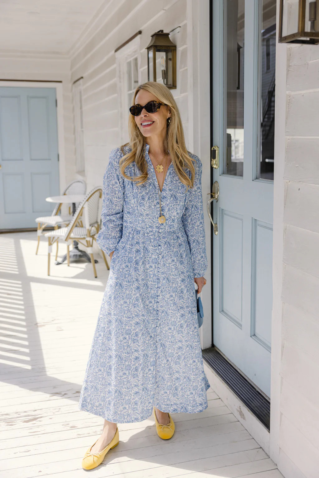 Marianna Dress in Blue Floral | Duffield Lane